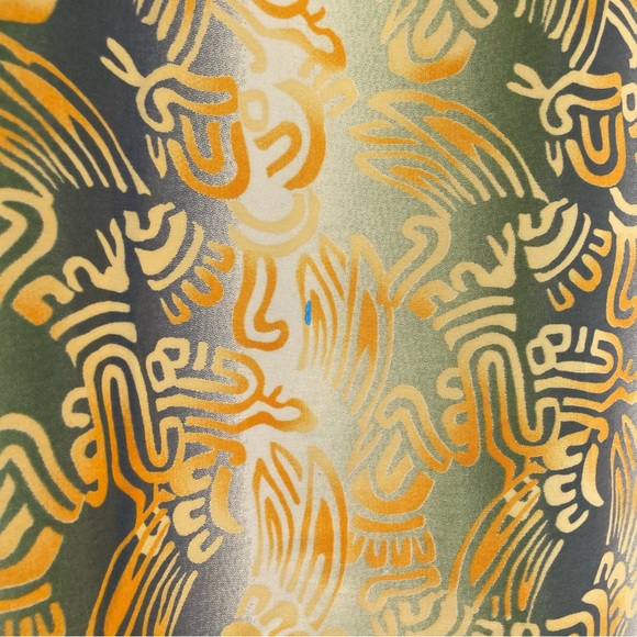 Pineapple Connection Orange/Yellow/Grey Hawaiian Tribal Shirt L - Picture 9 of 11
